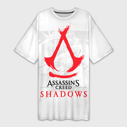 Футболка женская длинная Assassins Creed Shadows - samurai, цвет: 3D-принт