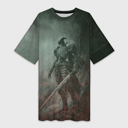 Женская длинная футболка Элитный воин-скелет