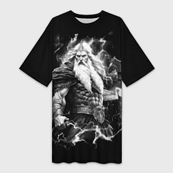 Женская длинная футболка Перун бог громовержец