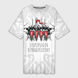 Женская длинная футболка Русь дружина богатыри