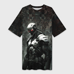 Женская длинная футболка Боевой кибернетический андроид