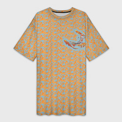 Футболка женская длинная Карпы кои рыба, цвет: 3D-принт