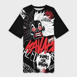 Женская длинная футболка Круэлла - big pictures