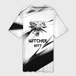 Женская длинная футболка Ведьмак stripes