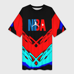 Женская длинная футболка NBA краски геометрия