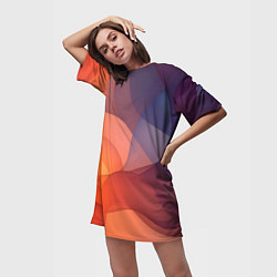 Футболка женская длинная Летящая вуаль, цвет: 3D-принт — фото 2