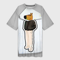 Женская длинная футболка Чиловый парень - свидетель мем