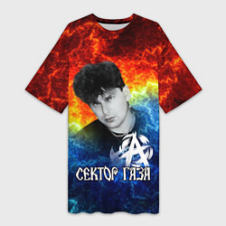 Женская длинная футболка Сектор газа Юрий Хой