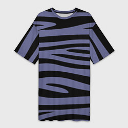 Футболка женская длинная Морские полоски, цвет: 3D-принт