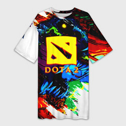 Футболка женская длинная Dota monster, цвет: 3D-принт