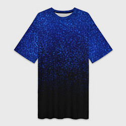 Футболка женская длинная Волшебный чёрно-синий текстура напыление, цвет: 3D-принт