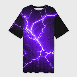 Футболка женская длинная Color purple black, цвет: 3D-принт