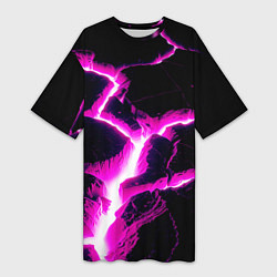 Футболка женская длинная Color pink black, цвет: 3D-принт