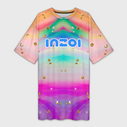 Футболка женская длинная Inzoi с золотыми звездочками, цвет: 3D-принт