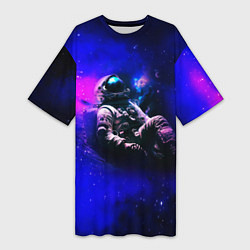 Женская длинная футболка Астронавт в пучине