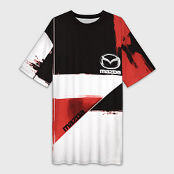 Женская длинная футболка Mazda логотип