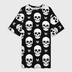 Женская длинная футболка Черепной фон