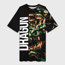 Женская длинная футболка Татуировка дракона ирезуми