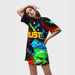Футболка женская длинная Rust hyperbeast, цвет: 3D-принт — фото 2