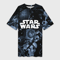Женская длинная футболка Star wars персонажи из звездных войн