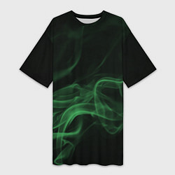 Футболка женская длинная Color smoke green, цвет: 3D-принт