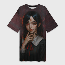 Женская длинная футболка Кагуя реализм