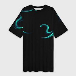 Женская длинная футболка Color light blue abstraction