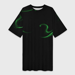 Футболка женская длинная Color green abstraction, цвет: 3D-принт