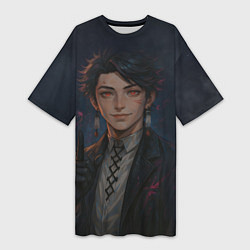 Футболка женская длинная Танжиро Камадо реализм, цвет: 3D-принт