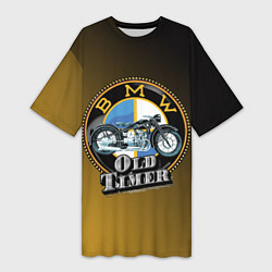 Женская длинная футболка Ретро мотоцикл BMW