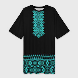 Женская длинная футболка Обережная вязь - вышиванка