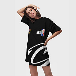 Футболка женская длинная Cleveland Cavaliers basketball, цвет: 3D-принт — фото 2
