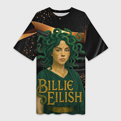 Женская длинная футболка Билли Айлиш в образе Гаргоны