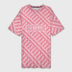 Женская длинная футболка Плавающий эффект - Фирм розовый