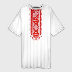 Футболка женская длинная Славянская стилистика Русича, цвет: 3D-принт