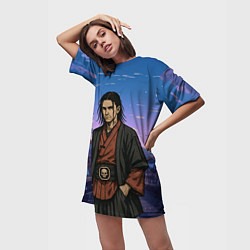 Футболка женская длинная Bones в аниме стиле, цвет: 3D-принт — фото 2