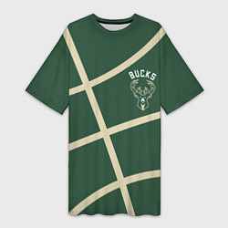 Женская длинная футболка Милуоки Бакс - баскетбольные линии