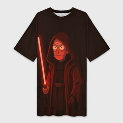 Женская длинная футболка Рик - владыка ситх