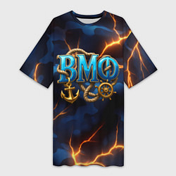 Женская длинная футболка Объемные буквы ВМФ