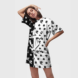 Футболка женская длинная Doom x roblox pattern, цвет: 3D-принт — фото 2