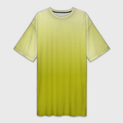 Футболка женская длинная Градиент лаймовый, цвет: 3D-принт