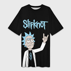 Женская длинная футболка Slipknot и Рик Санчес из Рик и Морти