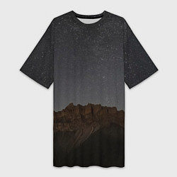 Женская длинная футболка Массив Метеген под звездами