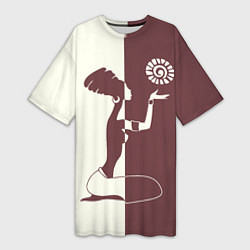 Женская длинная футболка Силуэт африканки