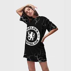 Футболка женская длинная Chelsea storm, цвет: 3D-принт — фото 2