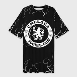 Футболка женская длинная Chelsea storm, цвет: 3D-принт