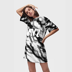 Футболка женская длинная Dayz серый шторм, цвет: 3D-принт — фото 2