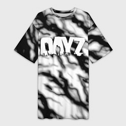 Футболка женская длинная Dayz серый шторм, цвет: 3D-принт