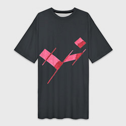 Футболка женская длинная Три буквы, цвет: 3D-принт