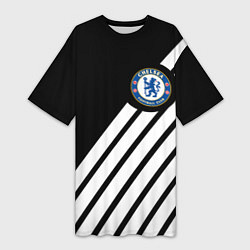 Футболка женская длинная Chelsea geometry sport, цвет: 3D-принт